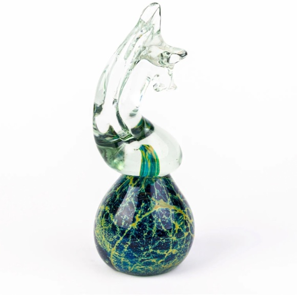 Flacon Parfum Ancien En Verre - Mdina Malta - Vert Algues - Style Art Déco